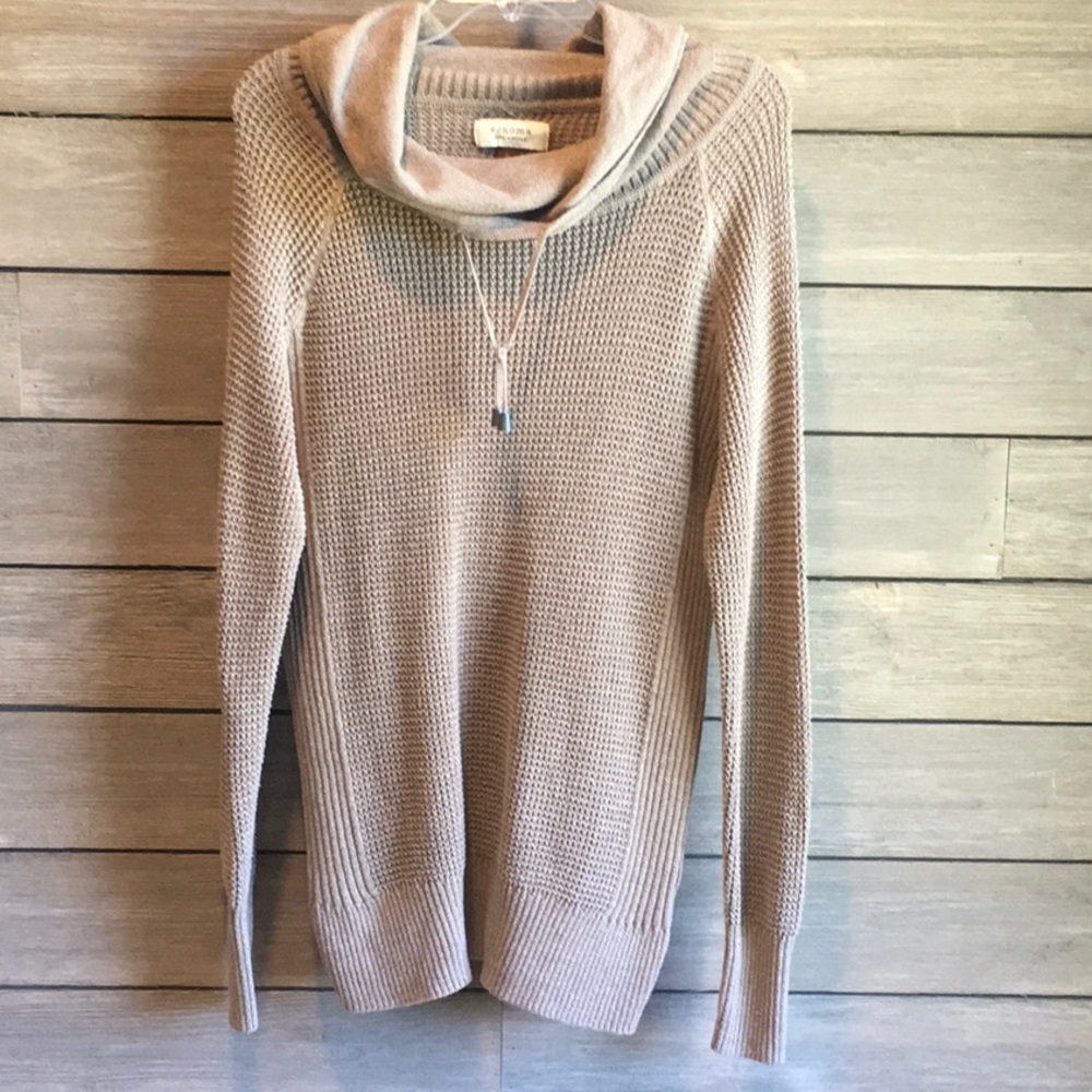 Sonoma sweater rib design with fold neck